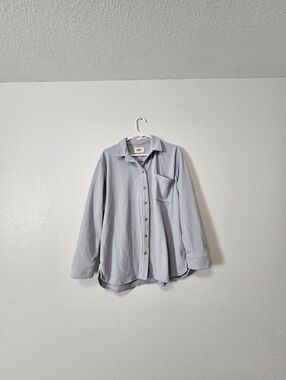 Madewell Womens Light Blue/gray Button-Up Shirt Sz L